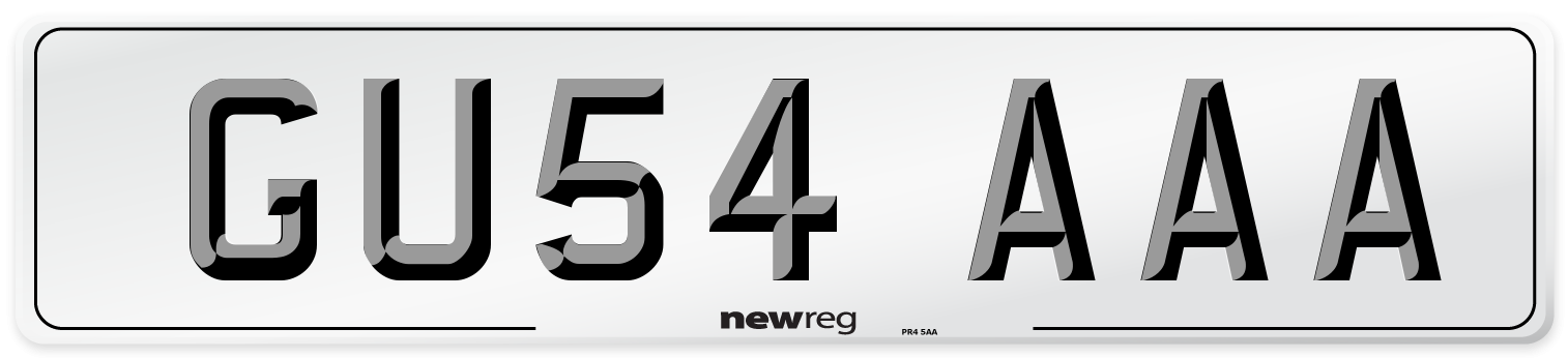 GU54 AAA Number Plate from New Reg